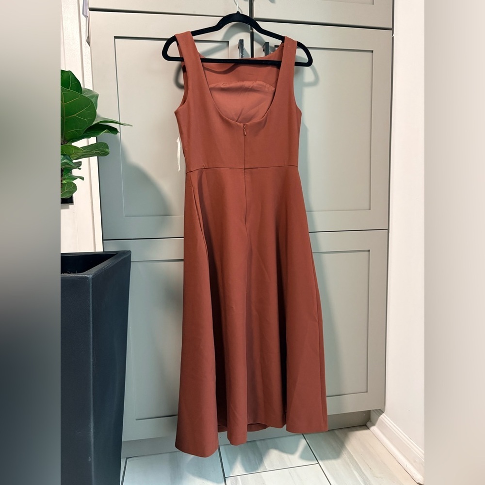 NWT | Sleeveless Tailored Midi Dress w/ Pockets | A New Day Mocha Brown | S - Picture 11 of 16